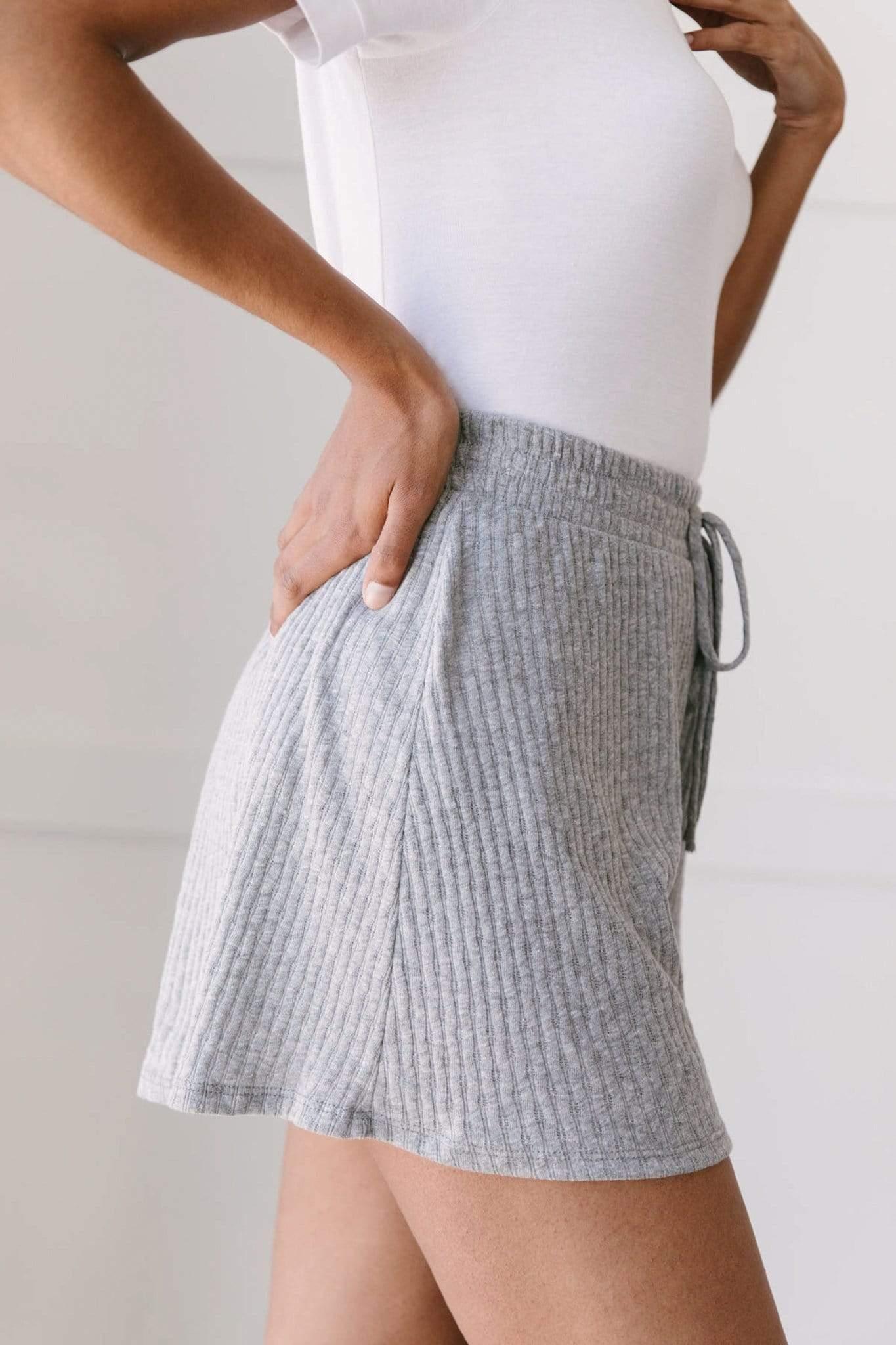 Ribbed & Ridiculously Comfy Shorts In Heather Gray