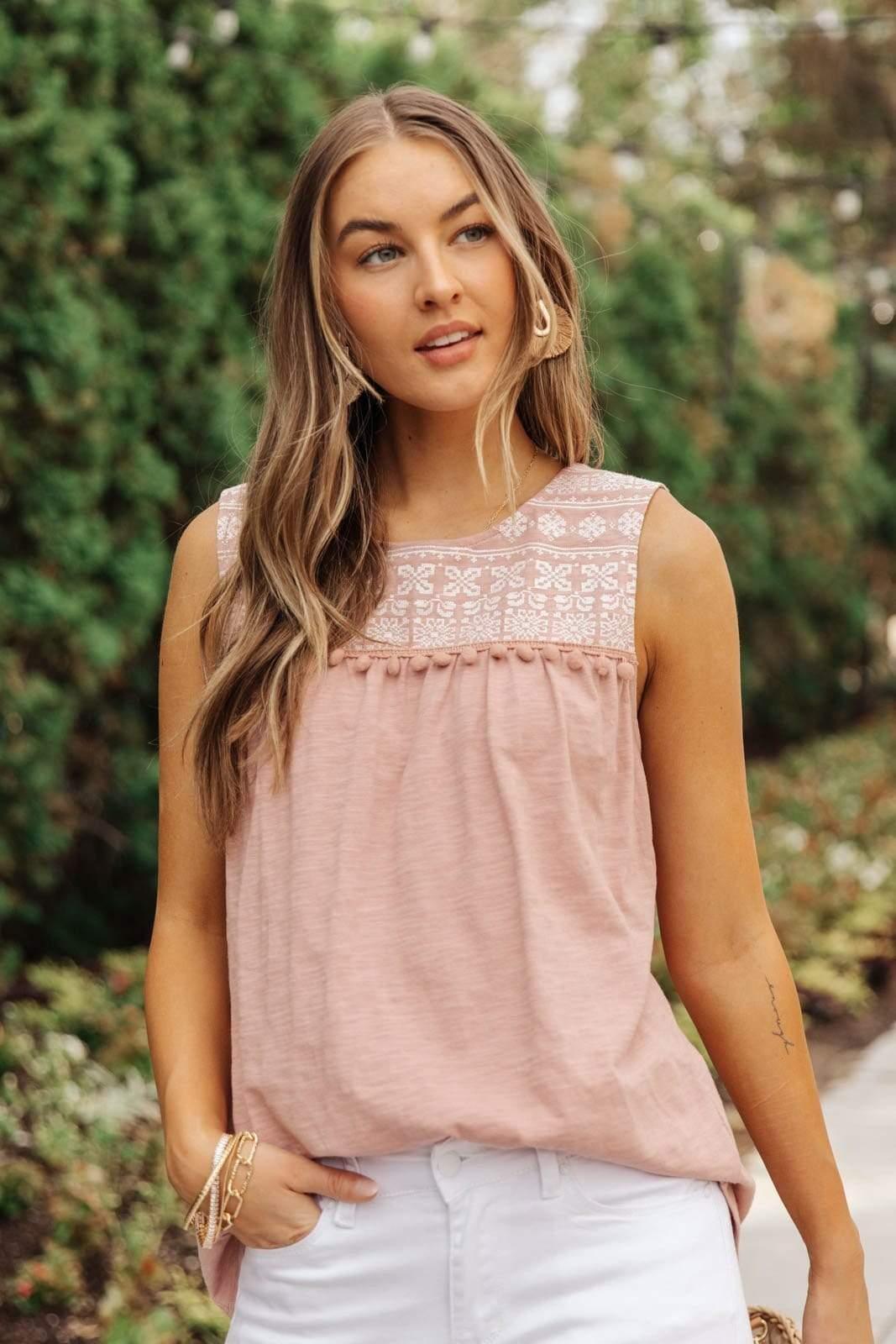 Embroidery Kissed Tank